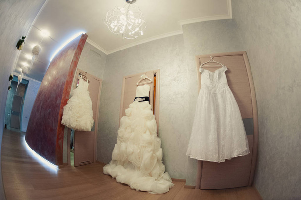 Beautiful bride wedding dresses separately - Photo, Image