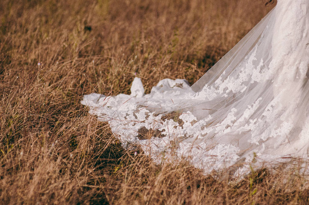 美しい花嫁のウェディング ドレスを別々 に - 写真・画像