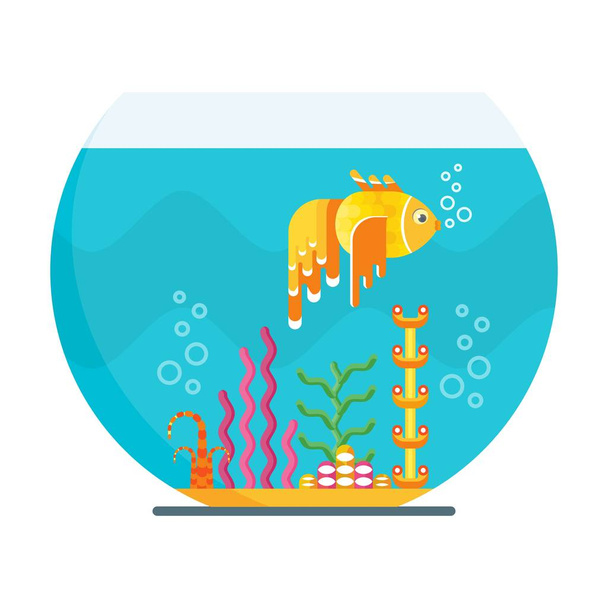 Рыба в аквариуме
 - Вектор,изображение