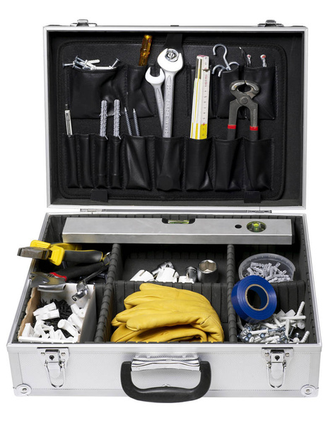 Caja de herramientas en blanco
 - Foto, imagen