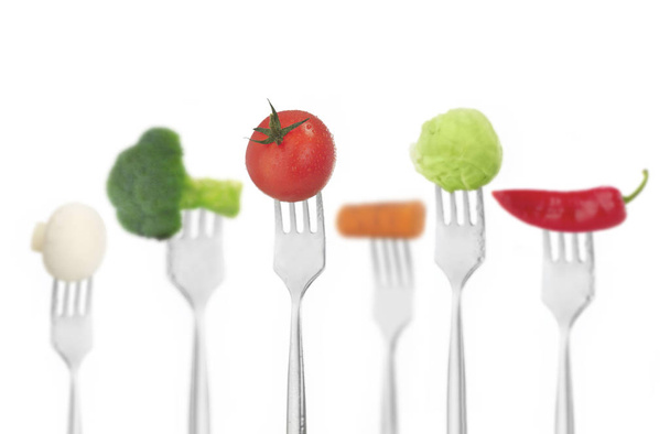 Forks with vegetables - Foto, imagen
