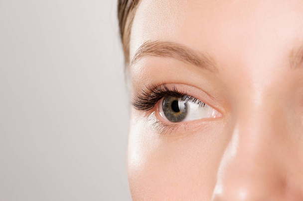 Closeup shot of female eye with day makeup - Fotografie, Obrázek