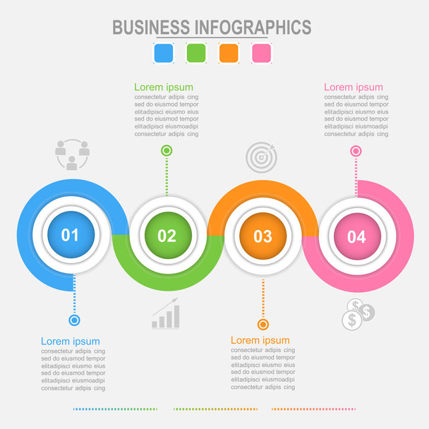 Cztery opcje infografikę, połączenie biznes koncepcja wektor - Wektor, obraz