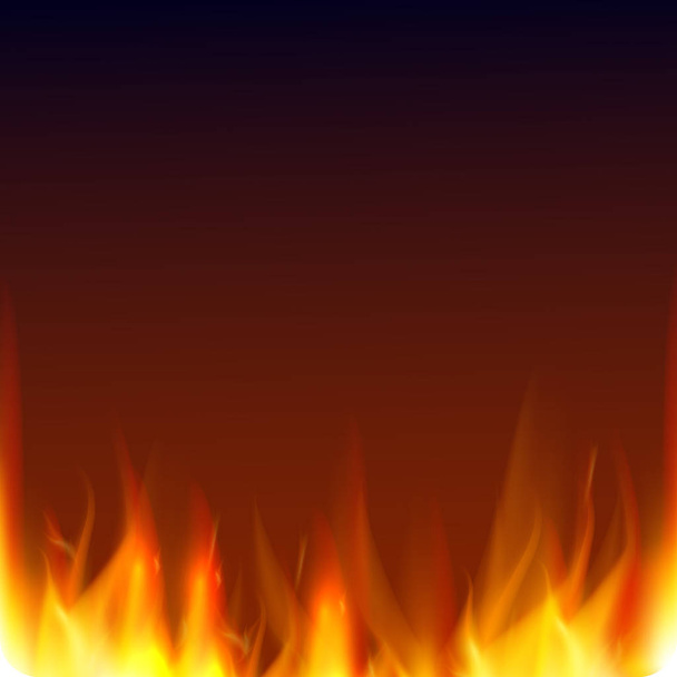 Abstract vector background with realistic fire flames effect. Hell background - Vector, Image