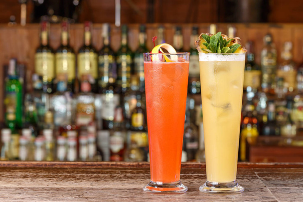 Different cocktails at the bar - Фото, изображение