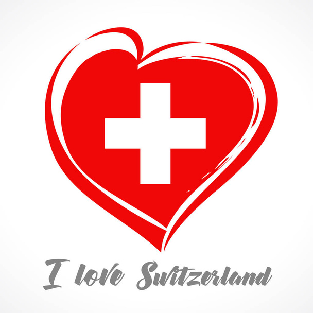 Amor Suíça bandeira emblema
 - Vetor, Imagem