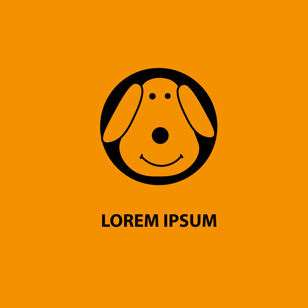 Hond Logo Abstract. Ontwerp. Sjabloon. Business. Vectorillustratie. cartoon en vlakke stijl. glimlach. Gelukkig - Vector, afbeelding