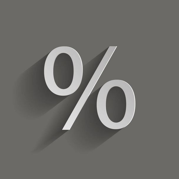 Vector image of the percent sign. Vector illustration with shadow design - Vetor, Imagem