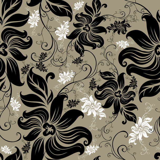 Vector Seamless floral twirled pattern - Vecteur, image