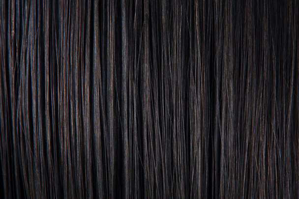 Em linha reta cabelo preto close-up
 - Foto, Imagem