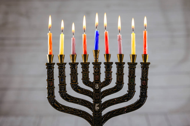 Hanukkah with menorah traditional - Photo, Image