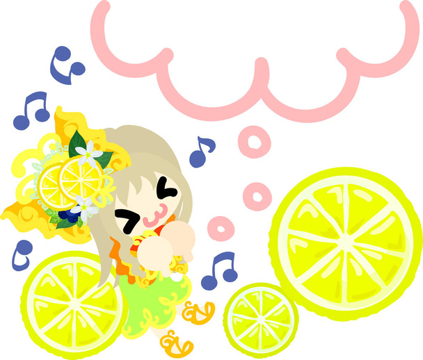 Na obrázku citróny a dívek - Vektor, obrázek