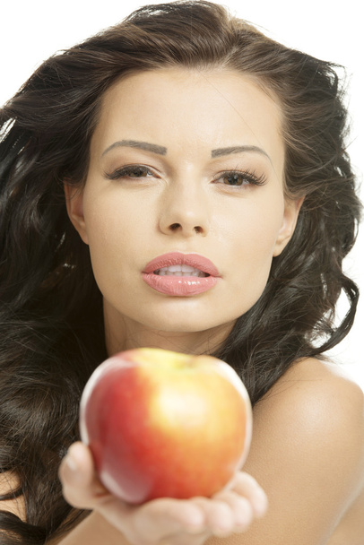 Sexy woman with apple - Foto, Imagen