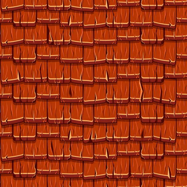 Seamless Old Red Wood Roof Tiles - Vector, Image