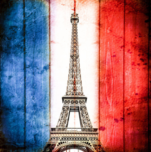 una bandera francesa
 - Foto, Imagen