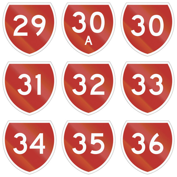 Collection of state highway shields in New Zealand - Photo, Image