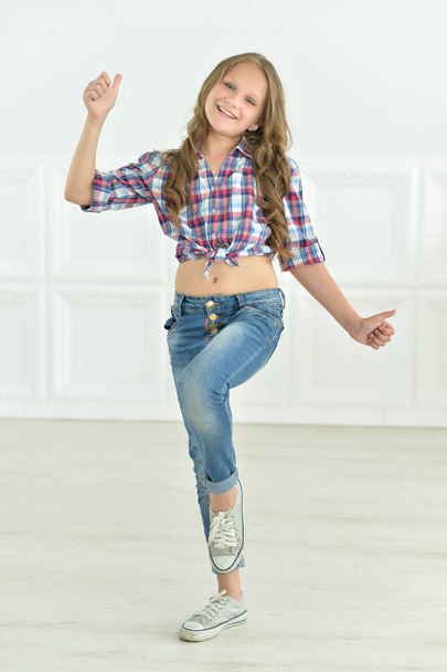 little girl dancing in studio - Fotó, kép