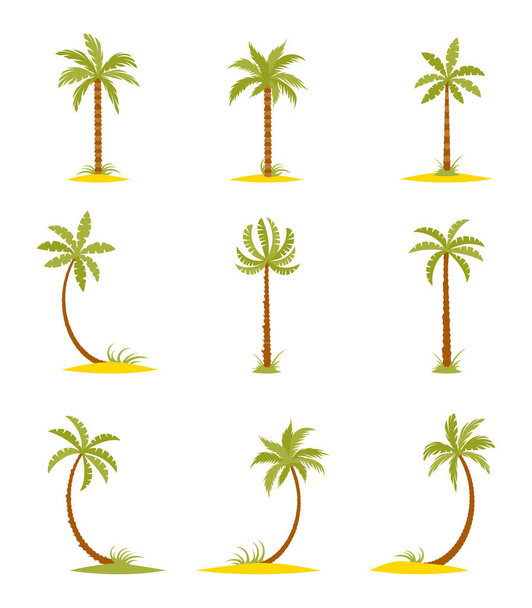 Színes palms lapos stílusú csoportja. - Vektor, kép
