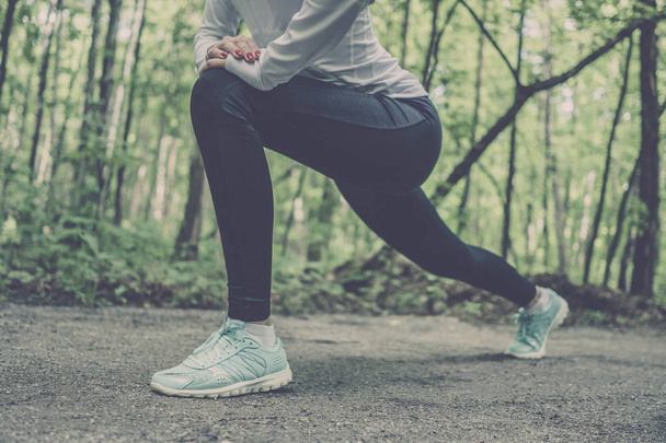 Young woman jogging running outdoors - Фото, изображение
