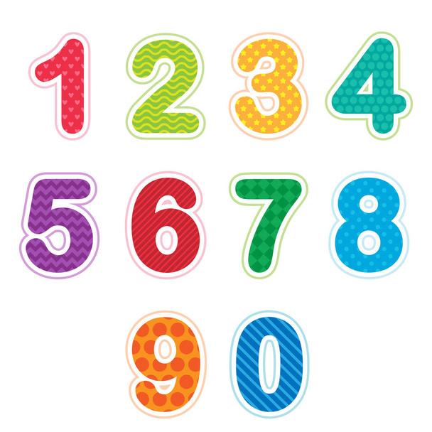 Set of numbers from zero to nine - Vector, Image