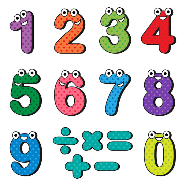 Numbers cartoon characters - Vector, Image