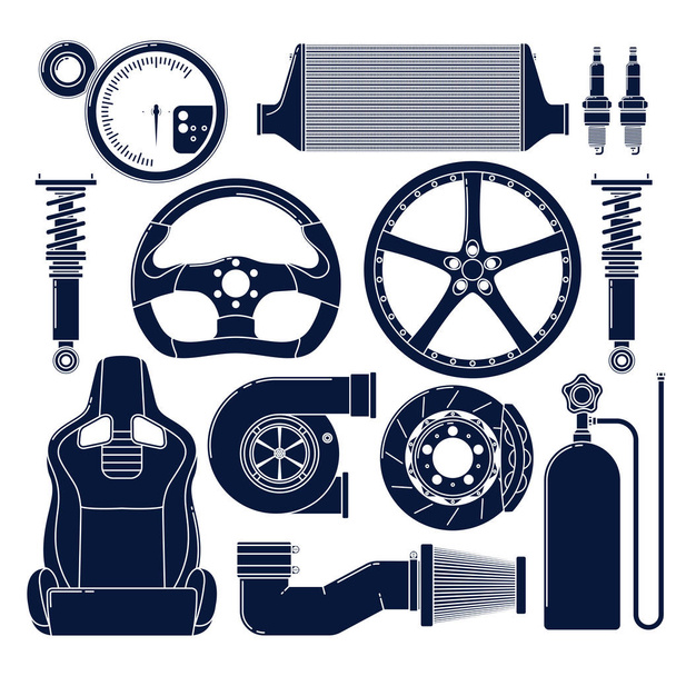 Iconos de piezas de automóviles
 - Vector, imagen