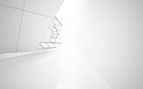 Abstract white interior highlights future. - Foto, afbeelding