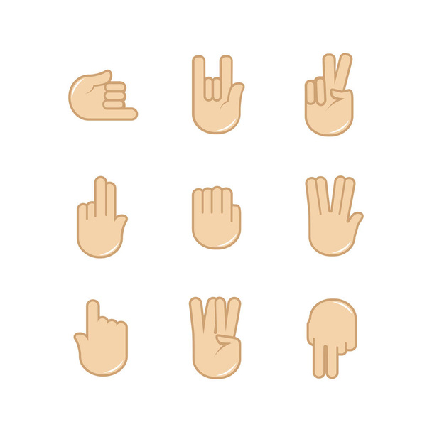 Handgesten-Symbole.  - Vektor, Bild