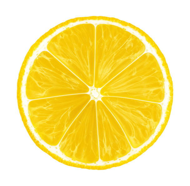 Lemon slice on white background - Fotoğraf, Görsel