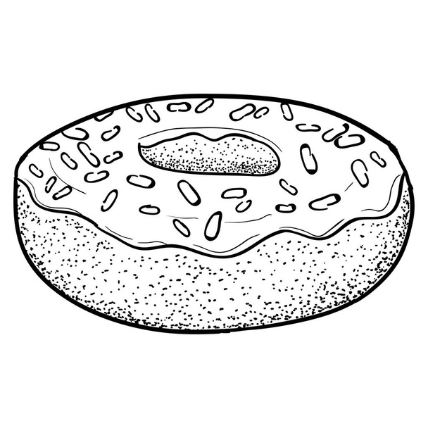 Isolated donut sketch - Vektori, kuva