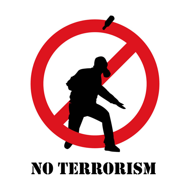 Niente terrorismo. Il terrorismo è proibito
. - Vettoriali, immagini