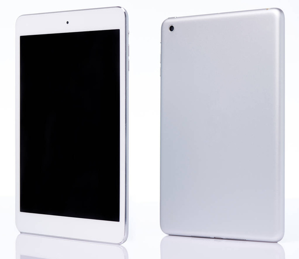 Perspective view of white tablet - Zdjęcie, obraz