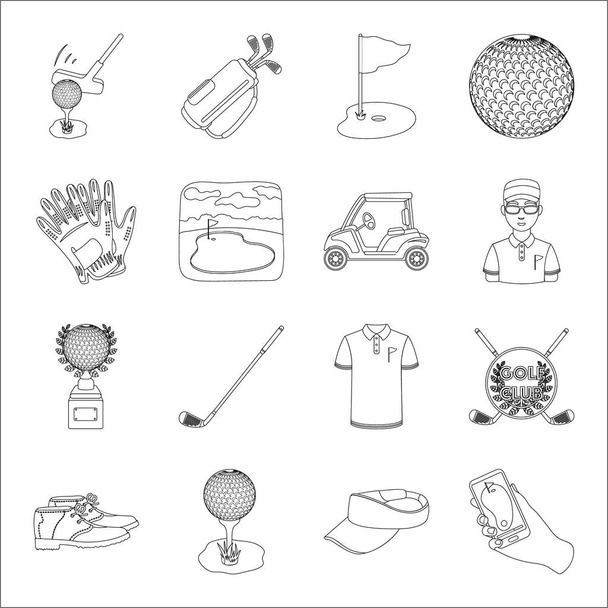 Box, Ribbon, bow and other packing material. Gifts and Certificates set collection icons in line style vector symbol stock illustration web. - ベクター画像