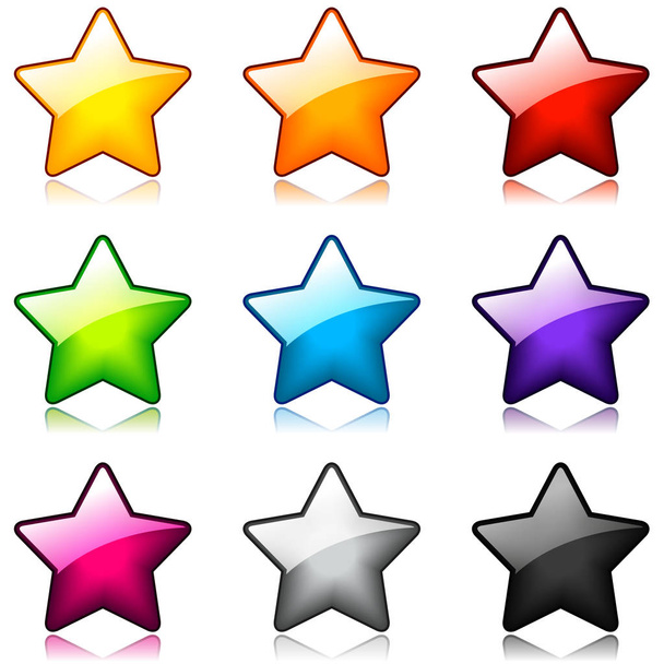 nine stars set - Διάνυσμα, εικόνα