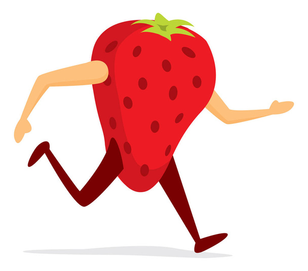 Healthy strawberry running or training  - Вектор,изображение