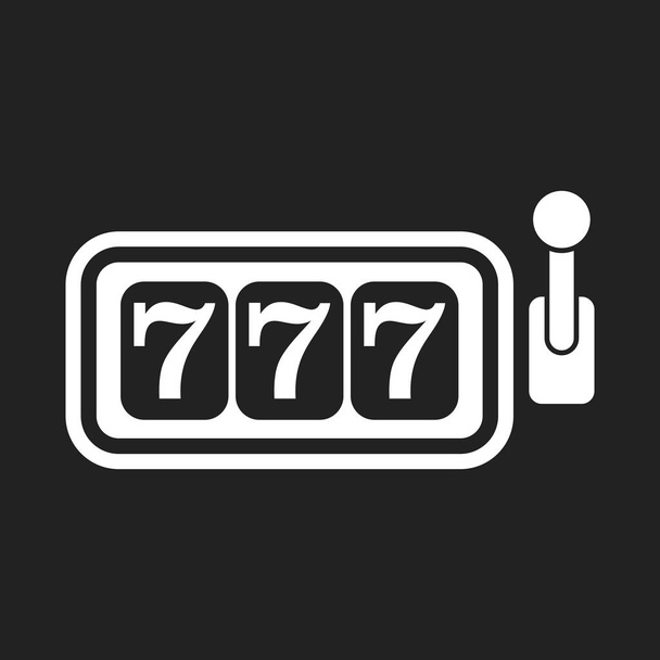 Слот-машина казино с плоским векторным значком. 777 Jackpot illustration p
 - Вектор,изображение