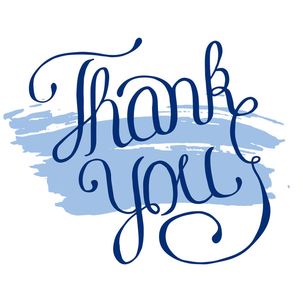 Hand lettering thank you on grunge brush background - Vector, afbeelding