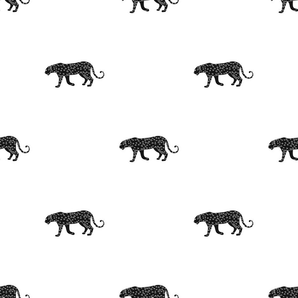 Leopard.African safari single icon in black style vector symbol stock illustration web. - Vettoriali, immagini
