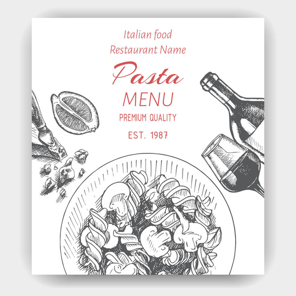 Card menu italian restaurant - Вектор,изображение