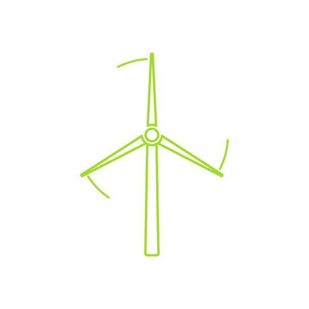 Szél turbina torony lineáris ikonra. Vector design - Vektor, kép