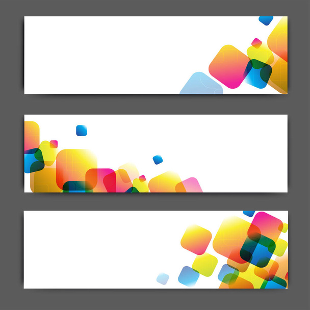 Website headers or banners with colorful squares. - Vettoriali, immagini