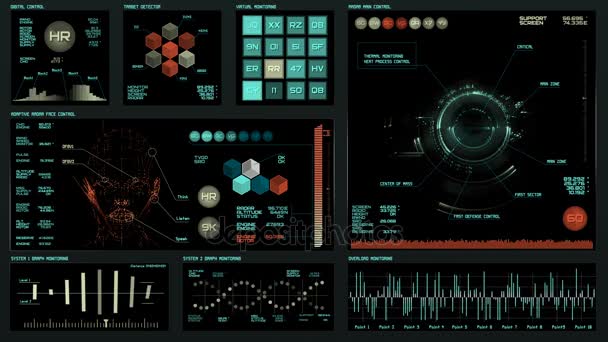 futuristisches Interface | hud - Filmmaterial, Video