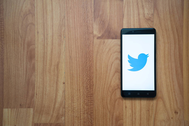 Twitter logo on smartphone - Фото, изображение
