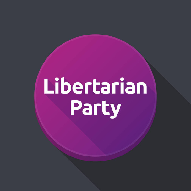Botão de sombra longo com o texto Partido Libertário
 - Vetor, Imagem