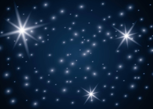 Набор векторных светящихся световых эффектов звезды вспыхивают с блеском на прозрачном фоне
. - Вектор,изображение