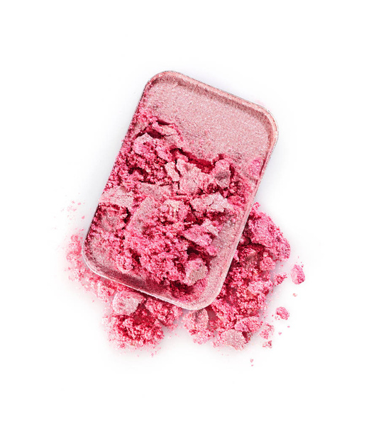 Shiny pink crushed eyeshadow for make up as sample of cosmetic - 写真・画像