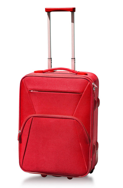 Suitcase red isolated - Foto, afbeelding