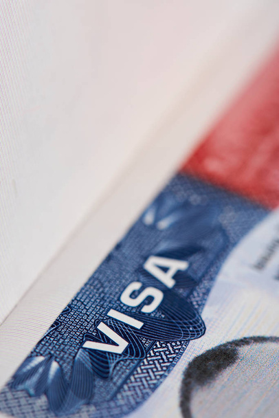 Close-up of visa stamp - Photo, Image