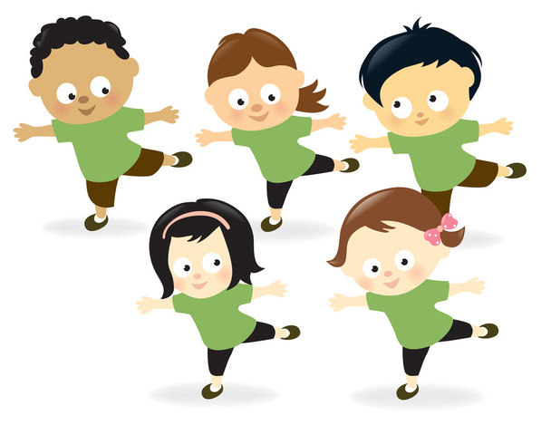 Niños haciendo ejercicio
 - Vector, imagen