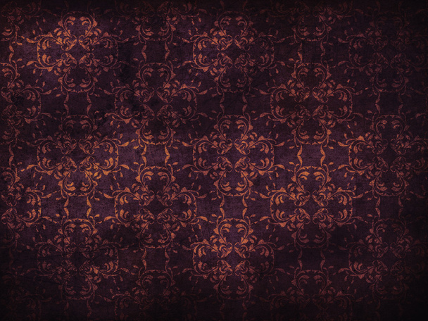 Grunge purple flower pattern background - Photo, Image